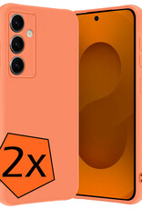 Nomfy Nomfy Samsung Galaxy S25 Plus Hoesje Siliconen - Perzik - 2 PACK