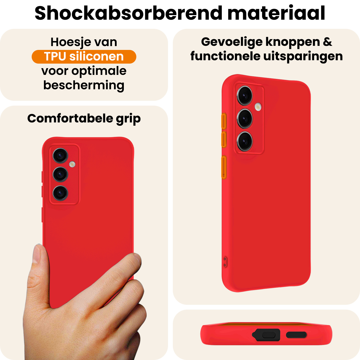 Nomfy Nomfy Samsung Galaxy S25 Plus Hoesje Siliconen - Rood - 2 PACK