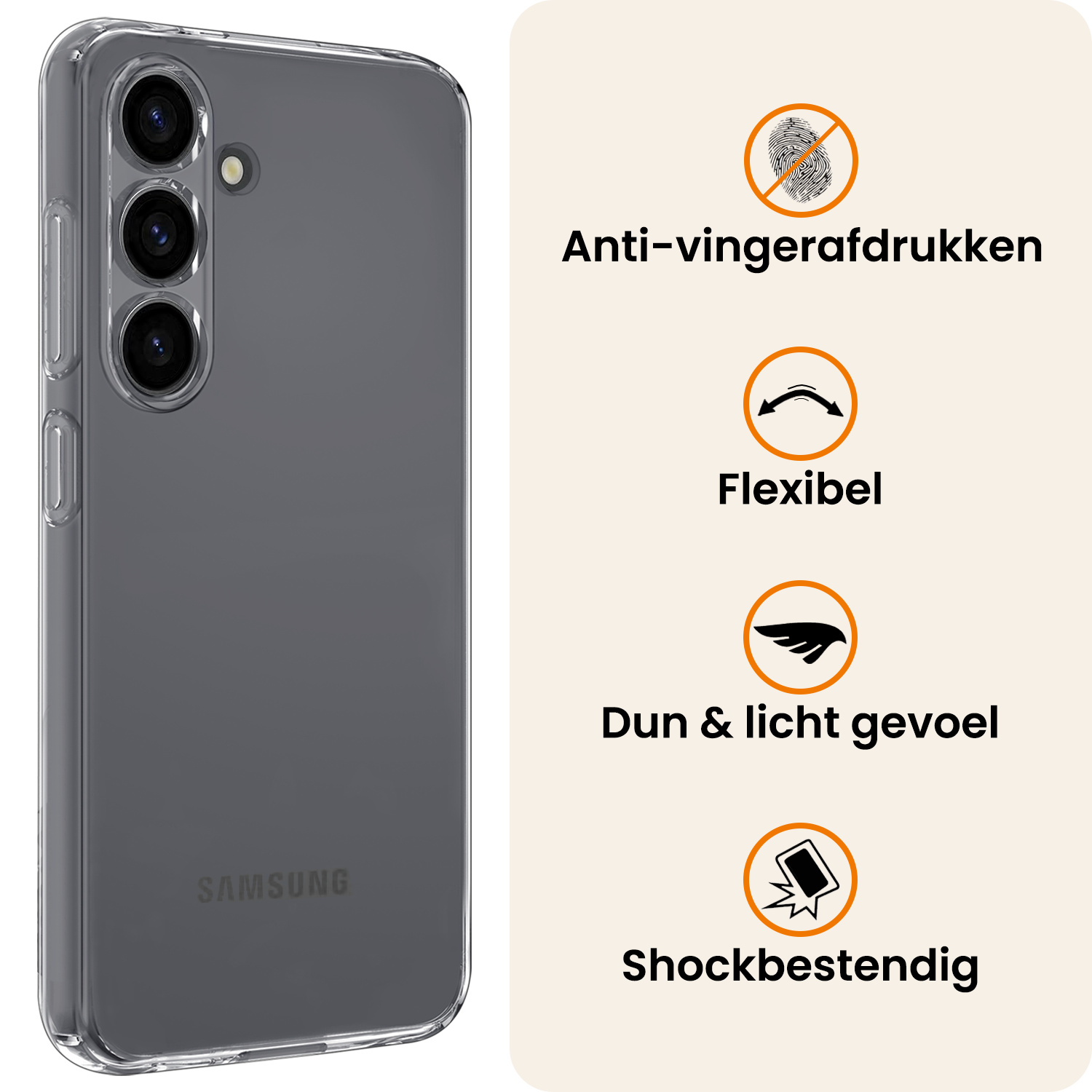 Nomfy Nomfy Samsung Galaxy S25 Plus Hoesje Siliconen - Transparant - 2 PACK