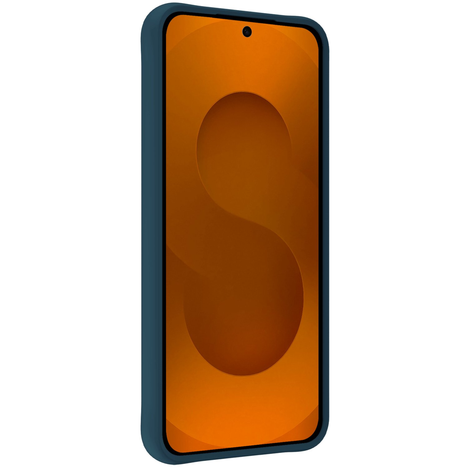 Nomfy Nomfy Samsung Galaxy S25 Plus Hoesje Siliconen Met Screenprotector - Donkerblauw