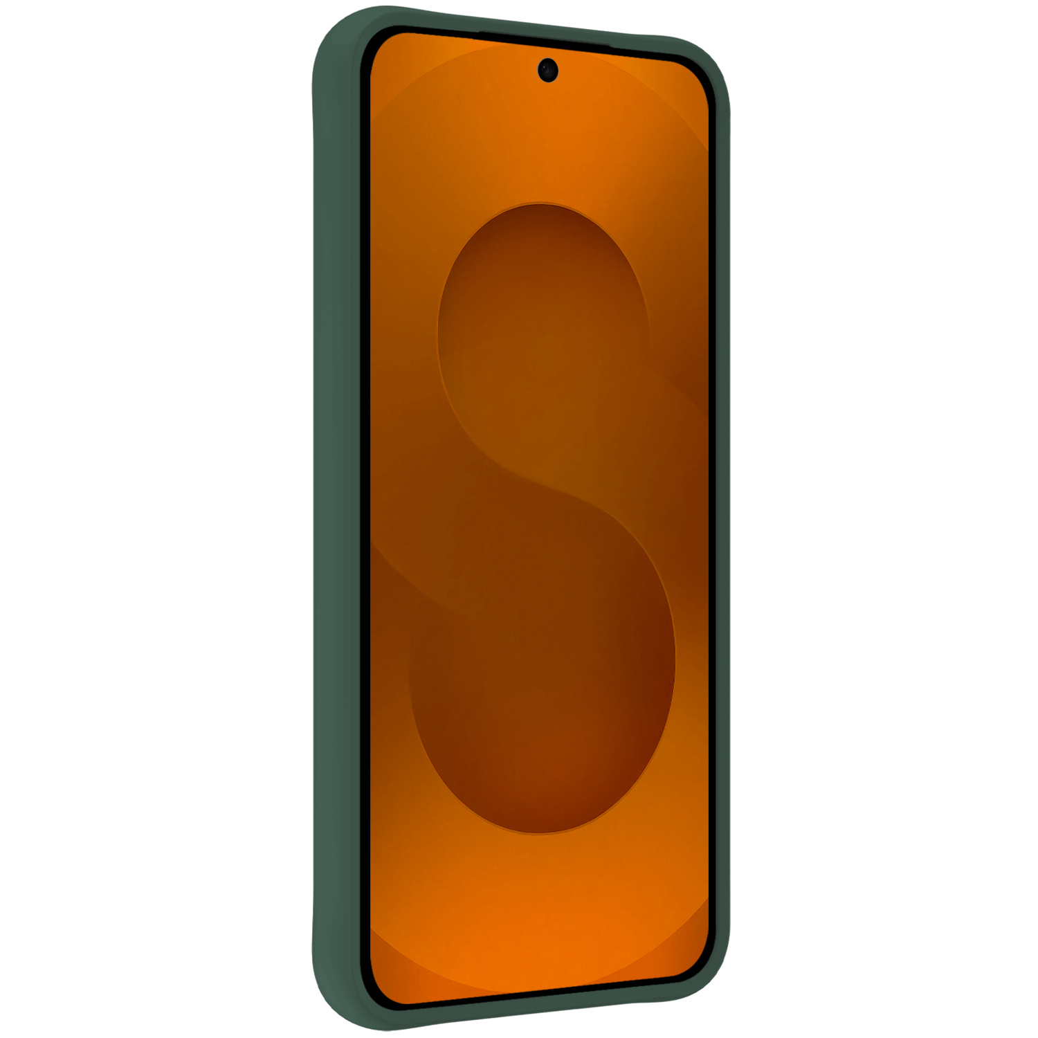 Nomfy Nomfy Samsung Galaxy S25 Plus Hoesje Siliconen Met Screenprotector - Donkergroen