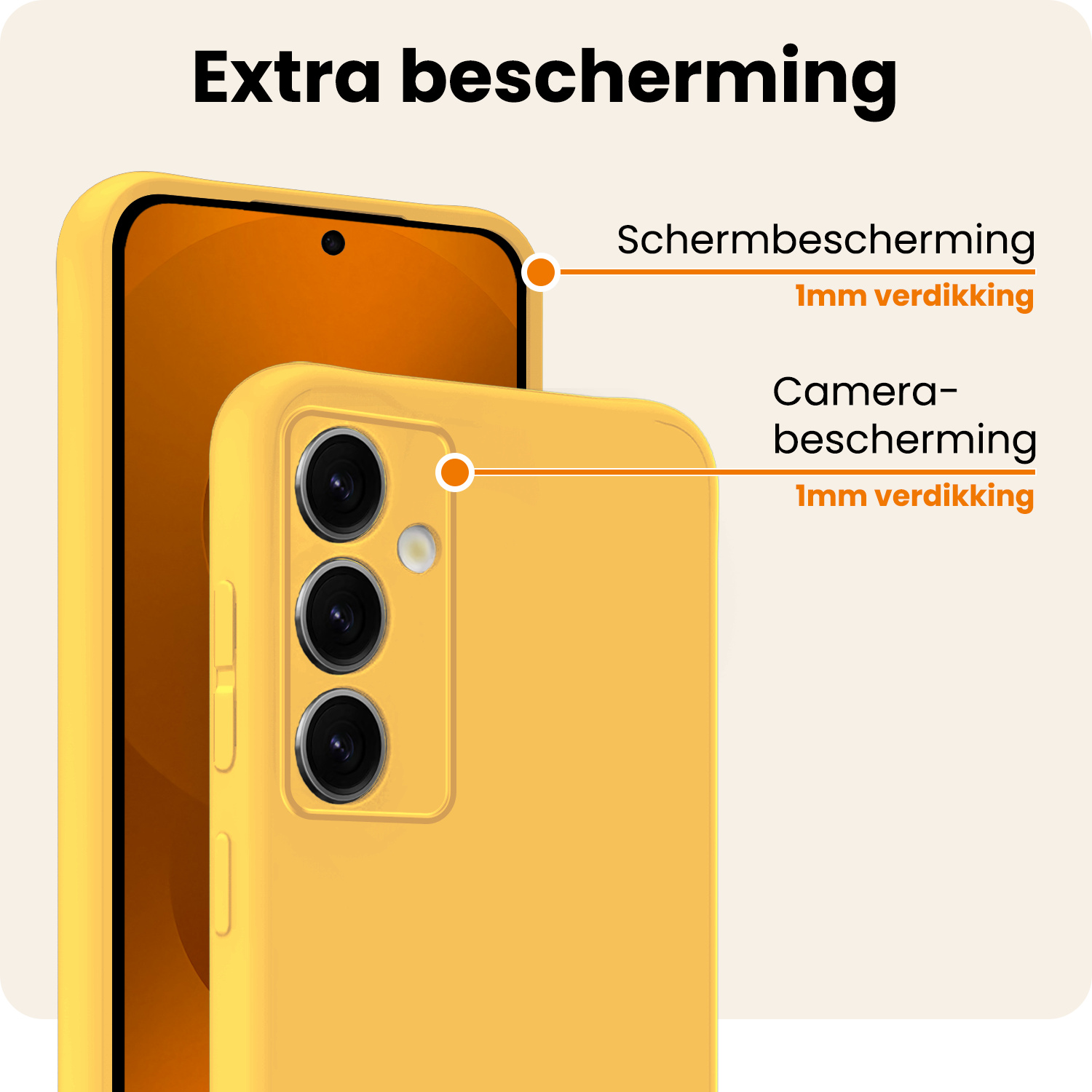 Nomfy Nomfy Samsung Galaxy S25 Plus Hoesje Siliconen Met Screenprotector - Geel