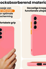 Nomfy Nomfy Samsung Galaxy S25 Plus Hoesje Siliconen Met Screenprotector - Lichtroze