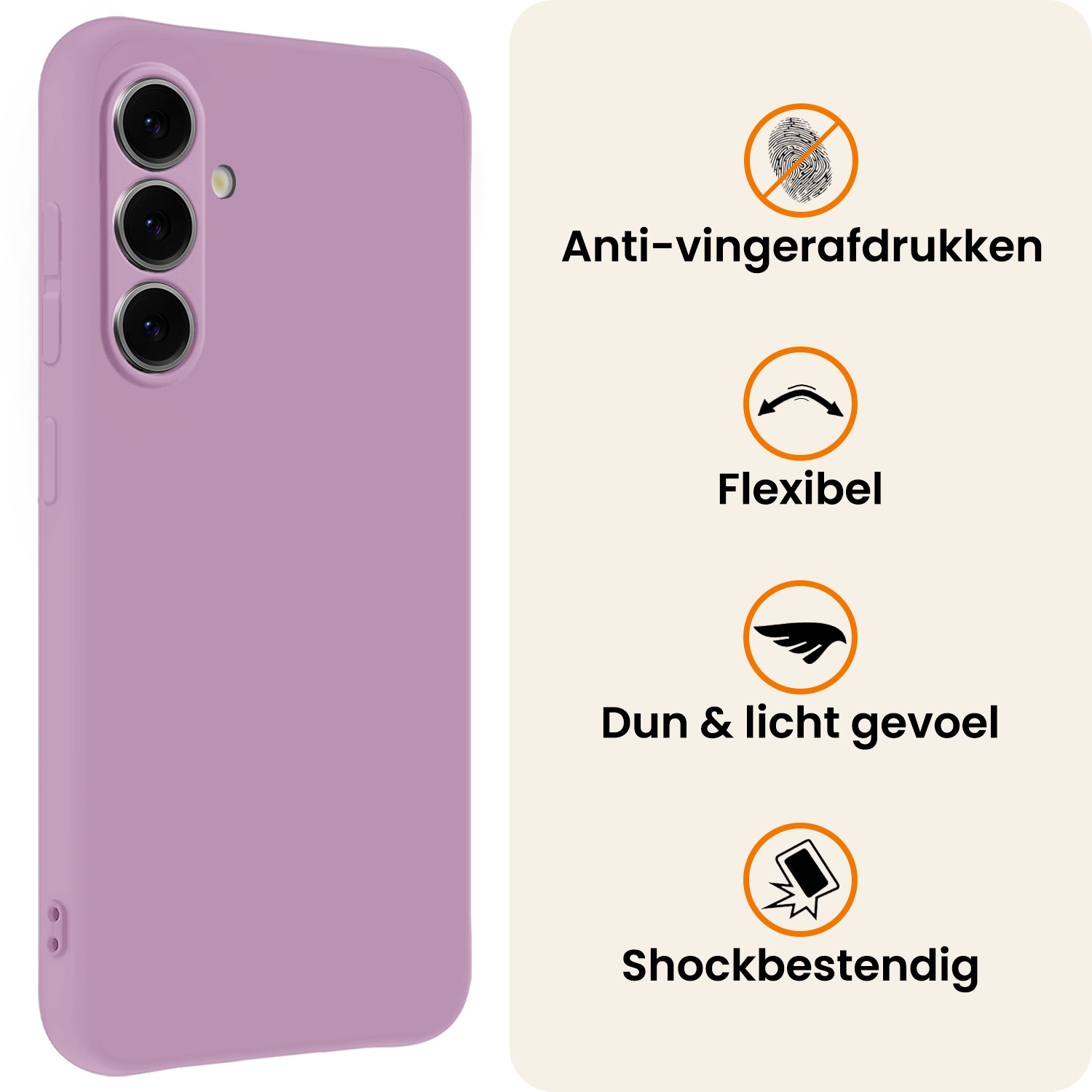 Nomfy Nomfy Samsung Galaxy S25 Plus Hoesje Siliconen Met Screenprotector - Lila