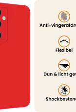 Nomfy Nomfy Samsung Galaxy S25 Plus Hoesje Siliconen Met Screenprotector - Rood