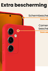 Nomfy Nomfy Samsung Galaxy S25 Plus Hoesje Siliconen Met Screenprotector - Rood