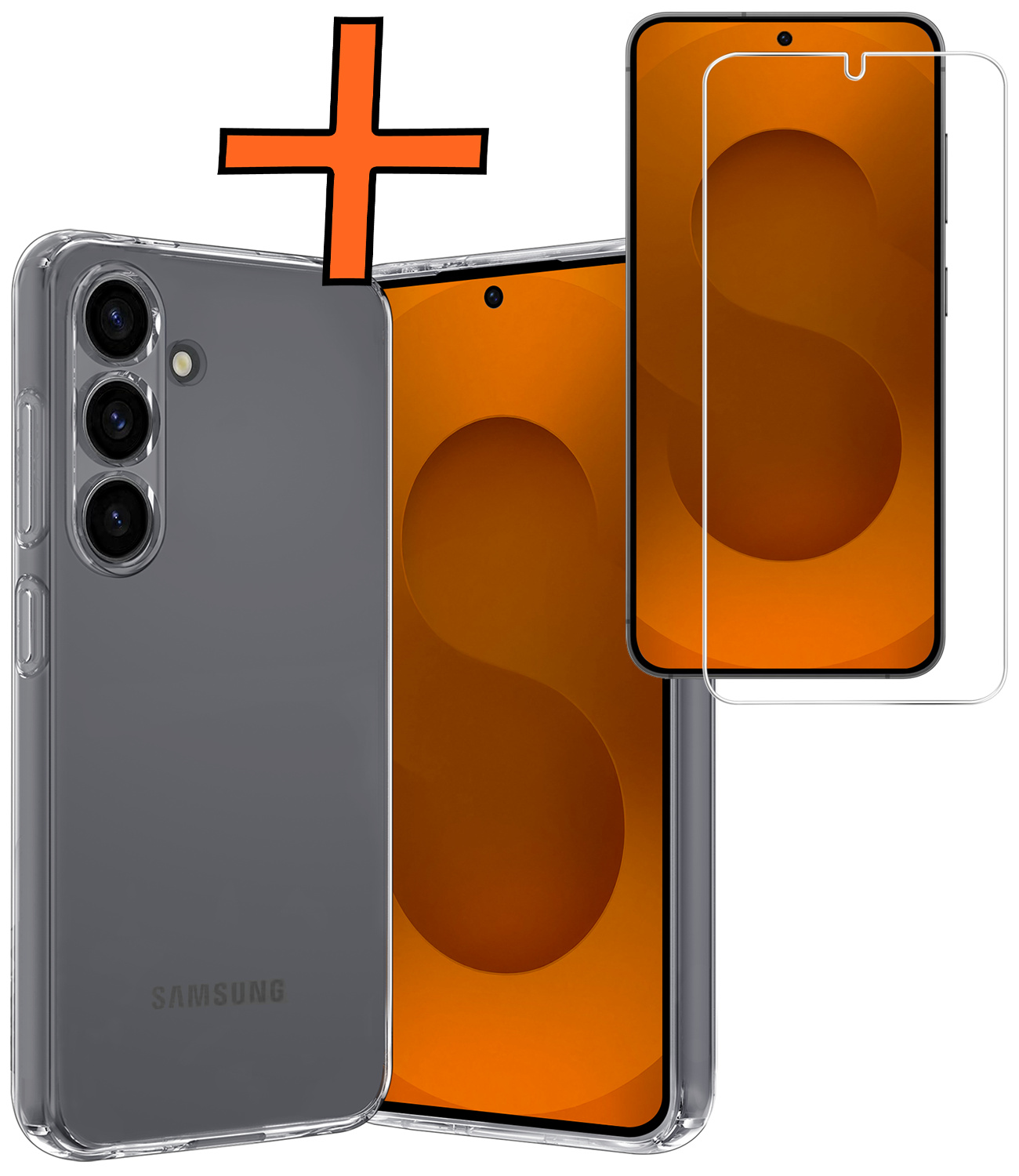 Nomfy Nomfy Samsung Galaxy S25 Plus Hoesje Siliconen Met Screenprotector - Transparant