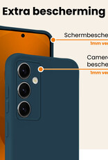 Nomfy Nomfy Samsung Galaxy S25 Plus Hoesje Siliconen Met 2x Screenprotector - Donkerblauw