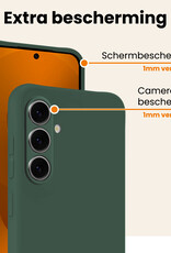 Nomfy Nomfy Samsung Galaxy S25 Plus Hoesje Siliconen Met 2x Screenprotector - Donkergroen