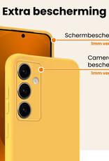 Nomfy Nomfy Samsung Galaxy S25 Plus Hoesje Siliconen Met 2x Screenprotector - Geel