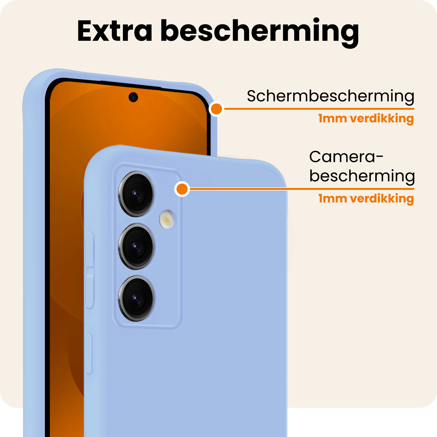 Nomfy Nomfy Samsung Galaxy S25 Plus Hoesje Siliconen Met 2x Screenprotector - Lichtblauw