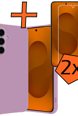Nomfy Nomfy Samsung Galaxy S25 Plus Hoesje Siliconen Met 2x Screenprotector - Lila