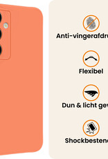 Nomfy Nomfy Samsung Galaxy S25 Plus Hoesje Siliconen Met 2x Screenprotector - Perzik