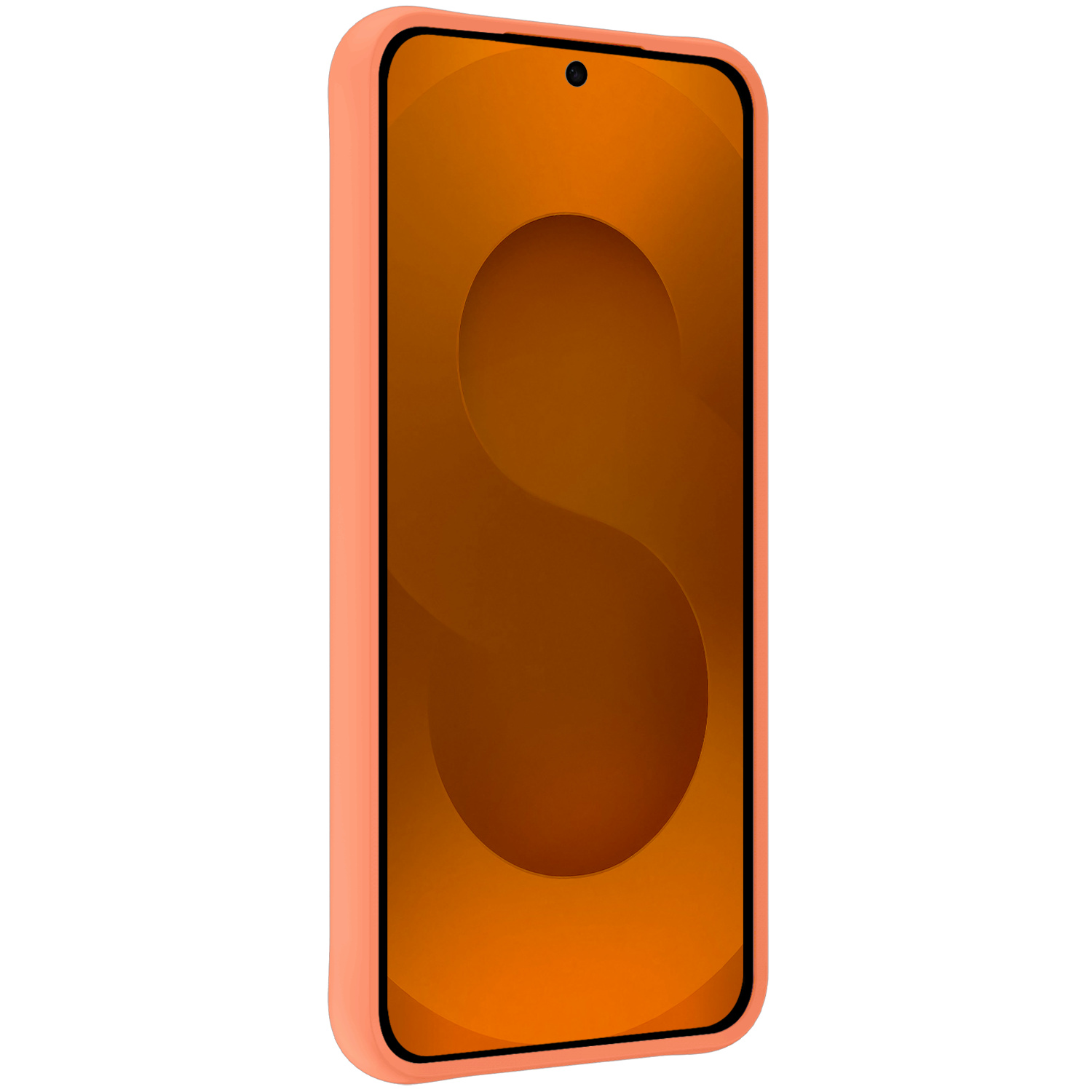 Nomfy Nomfy Samsung Galaxy S25 Plus Hoesje Siliconen Met 2x Screenprotector - Perzik