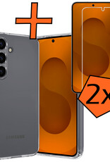 Nomfy Nomfy Samsung Galaxy S25 Plus Hoesje Siliconen Met 2x Screenprotector - Transparant