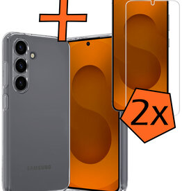 Nomfy Nomfy Samsung Galaxy S25 Plus Hoesje Siliconen Met 2x Screenprotector - Transparant