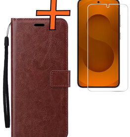 Nomfy Nomfy Samsung Galaxy S25 Plus Hoesje Bookcase Met Screenprotector - Bruin