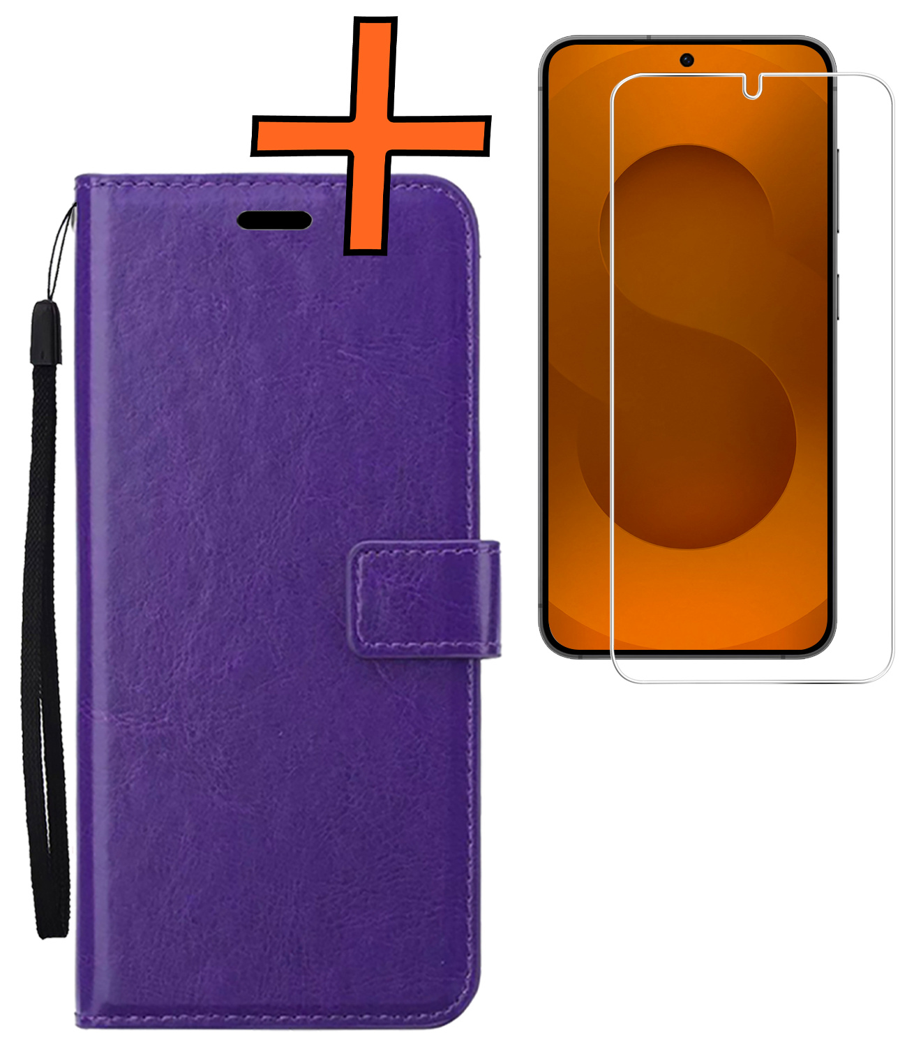 Nomfy Nomfy Samsung Galaxy S25 Plus Hoesje Bookcase Met Screenprotector - Paars