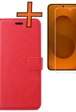 Nomfy Nomfy Samsung Galaxy S25 Plus Hoesje Bookcase Met Screenprotector - Rood