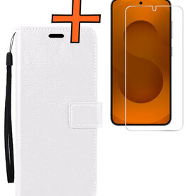 Nomfy Nomfy Samsung Galaxy S25 Plus Hoesje Bookcase Met Screenprotector - Wit