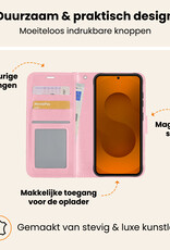 Nomfy Nomfy Samsung Galaxy S25 Plus Hoesje Bookcase Met 2x Screenprotector - Lichtroze
