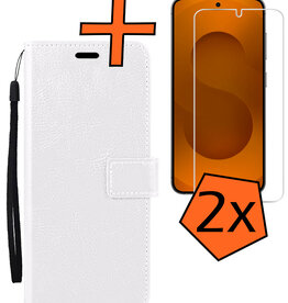 Nomfy Nomfy Samsung Galaxy S25 Plus Hoesje Bookcase Met 2x Screenprotector - Wit