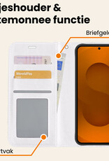 Nomfy Nomfy Samsung Galaxy S25 Plus Hoesje Bookcase Met 2x Screenprotector - Wit