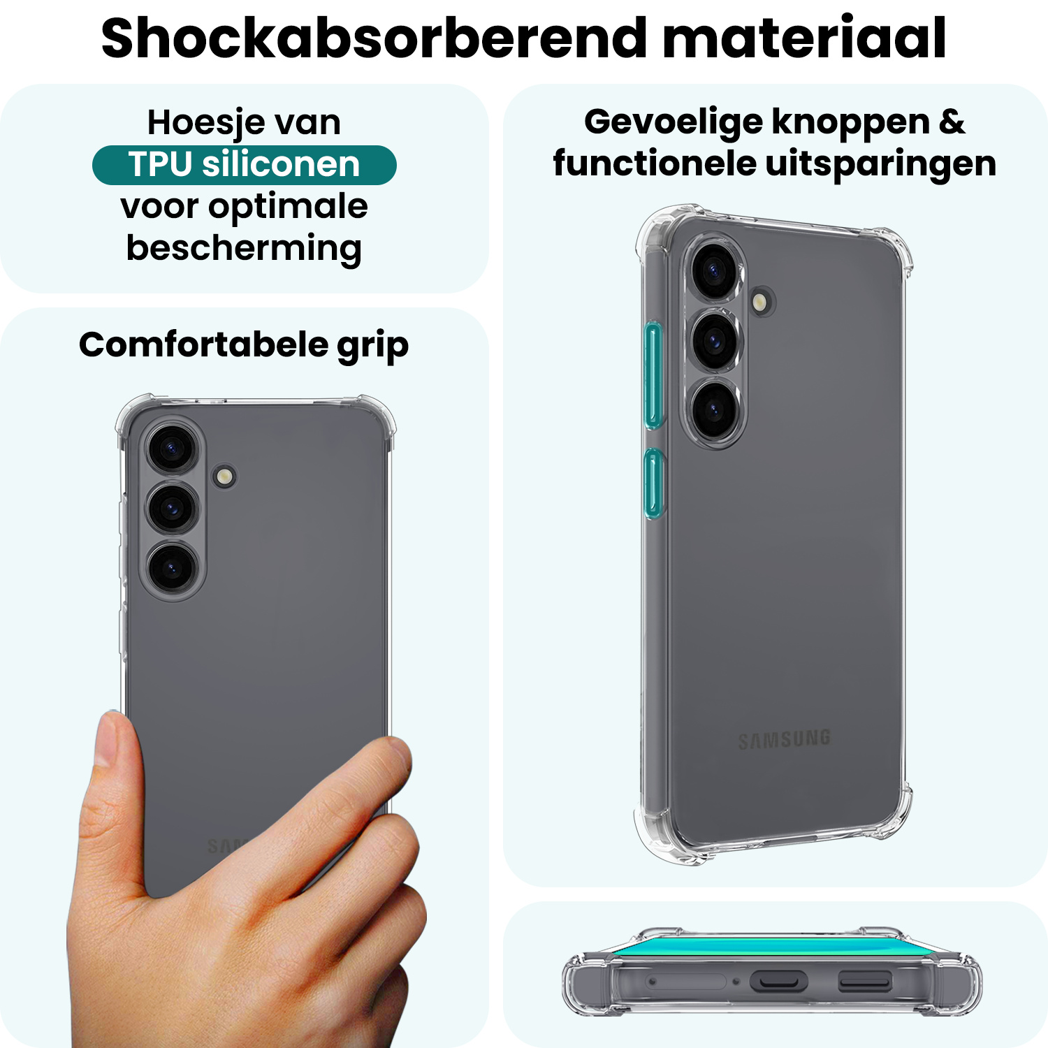 Forterra Forterra Samsung Galaxy S25 Hoesje Shockproof - Transparant - 2 PACK