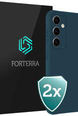 Forterra Forterra Samsung Galaxy S25 Hoesje Siliconen - Donkerblauw - 2 PACK