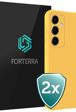 Forterra Forterra Samsung Galaxy S25 Hoesje Siliconen - Geel - 2 PACK