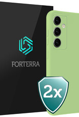 Forterra Forterra Samsung Galaxy S25 Hoesje Siliconen - Groen - 2 PACK