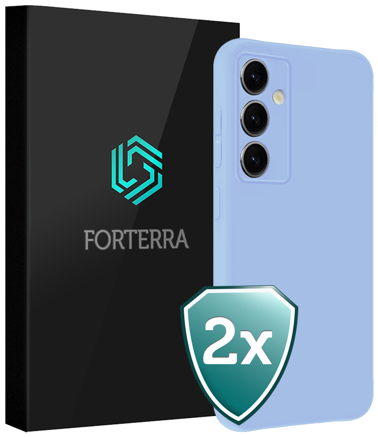 Forterra Forterra Samsung Galaxy S25 Hoesje Siliconen - Lichtblauw - 2 PACK