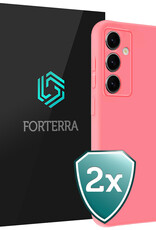 Forterra Forterra Samsung Galaxy S25 Hoesje Siliconen - Lichtroze - 2 PACK