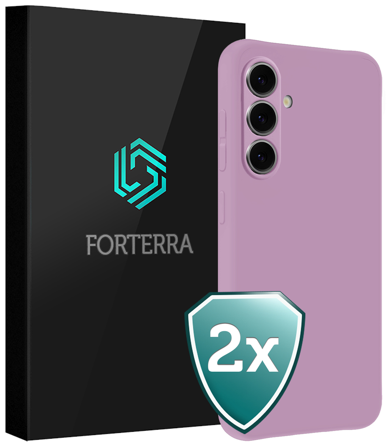 Forterra Forterra Samsung Galaxy S25 Hoesje Siliconen - Lila - 2 PACK