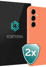 Forterra Forterra Samsung Galaxy S25 Hoesje Siliconen - Perzik - 2 PACK