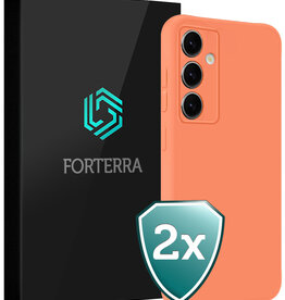 Forterra Forterra Samsung Galaxy S25 Hoesje Siliconen - Perzik - 2 PACK
