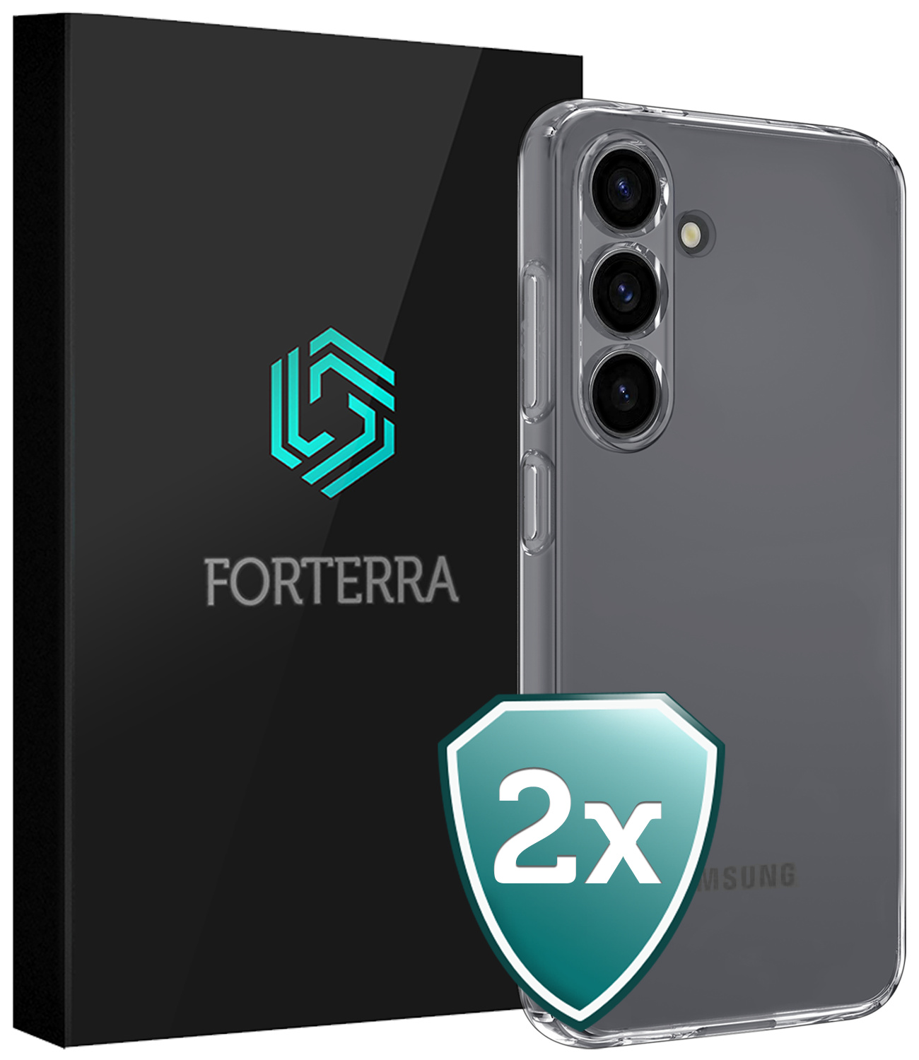 Forterra Forterra Samsung Galaxy S25 Hoesje Siliconen - Transparant - 2 PACK