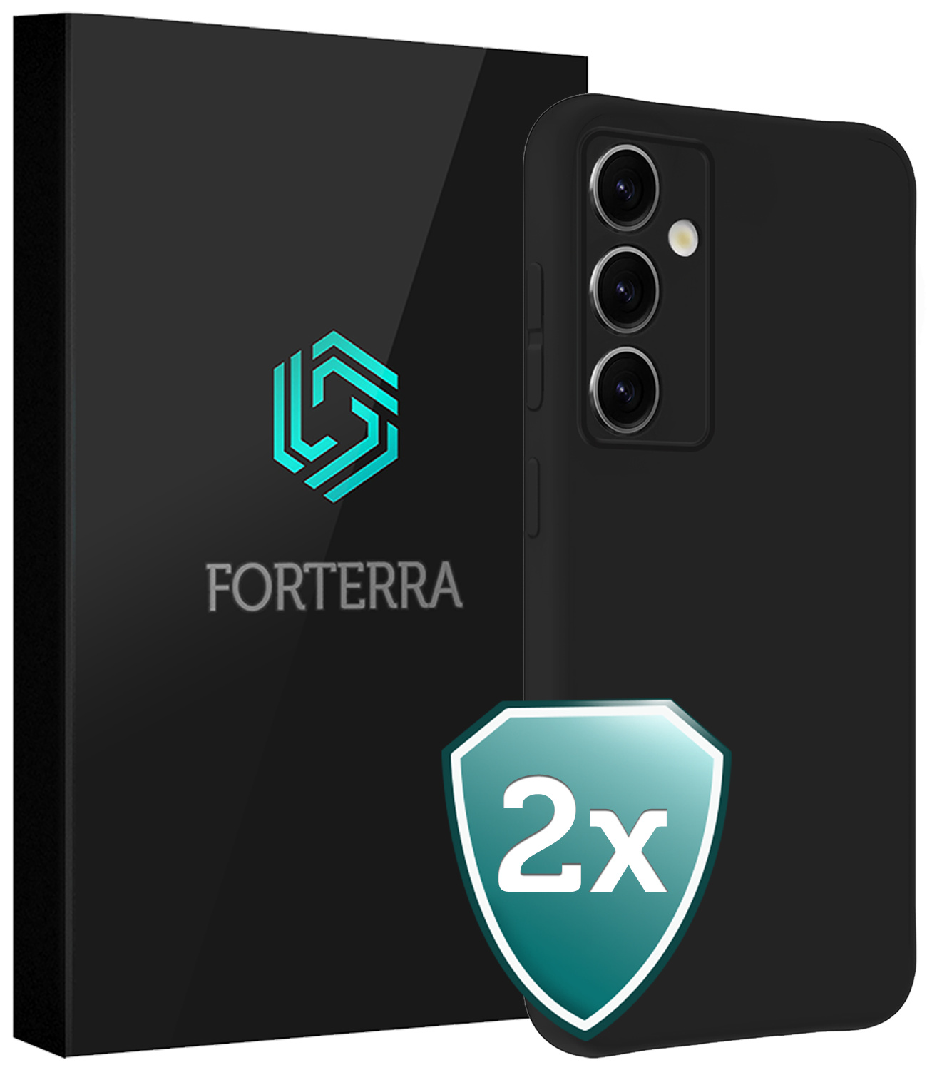 Forterra Forterra Samsung Galaxy S25 Hoesje Siliconen - Zwart - 2 PACK