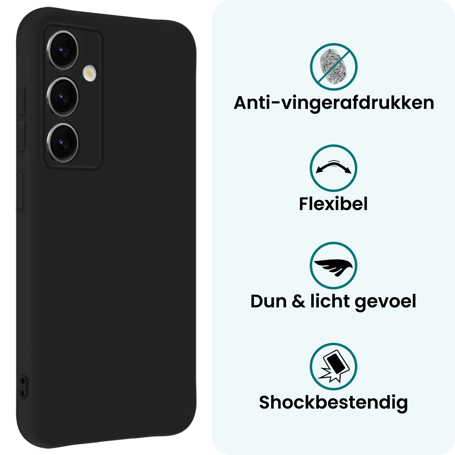 Forterra Forterra Samsung Galaxy S25 Hoesje Siliconen - Zwart - 2 PACK
