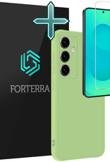 Forterra Forterra Samsung Galaxy S25 Hoesje Siliconen Met Screenprotector - Groen