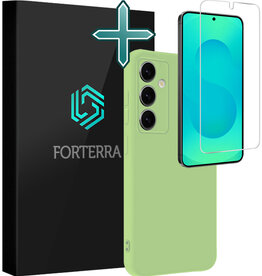 Forterra Forterra Samsung Galaxy S25 Hoesje Siliconen Met Screenprotector - Groen