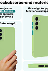 Forterra Forterra Samsung Galaxy S25 Hoesje Siliconen Met Screenprotector - Groen