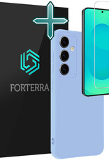 Forterra Forterra Samsung Galaxy S25 Hoesje Siliconen Met Screenprotector - Lichtblauw