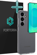 Forterra Forterra Samsung Galaxy S25 Hoesje Siliconen Met Screenprotector - Transparant