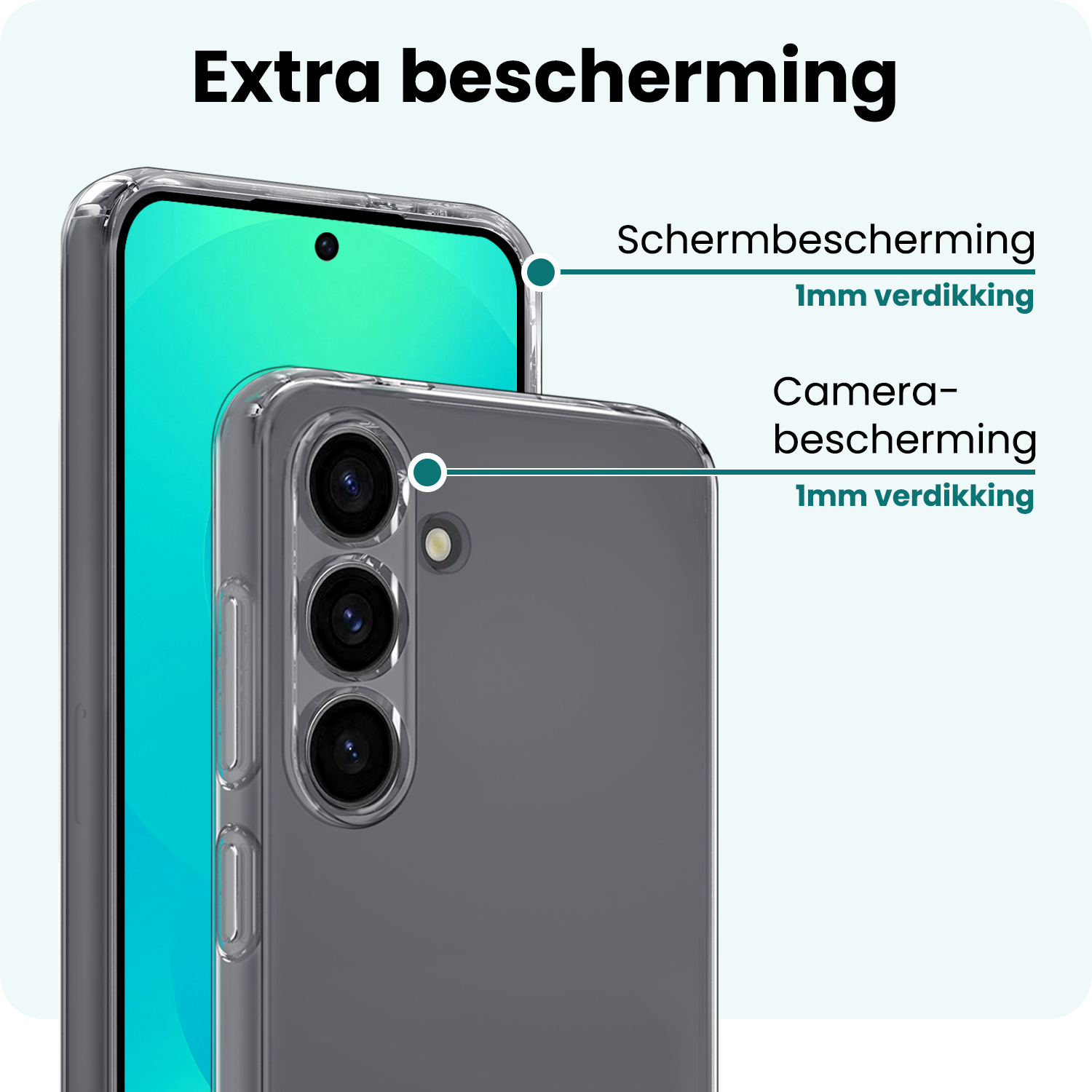 Forterra Forterra Samsung Galaxy S25 Hoesje Siliconen Met Screenprotector - Transparant