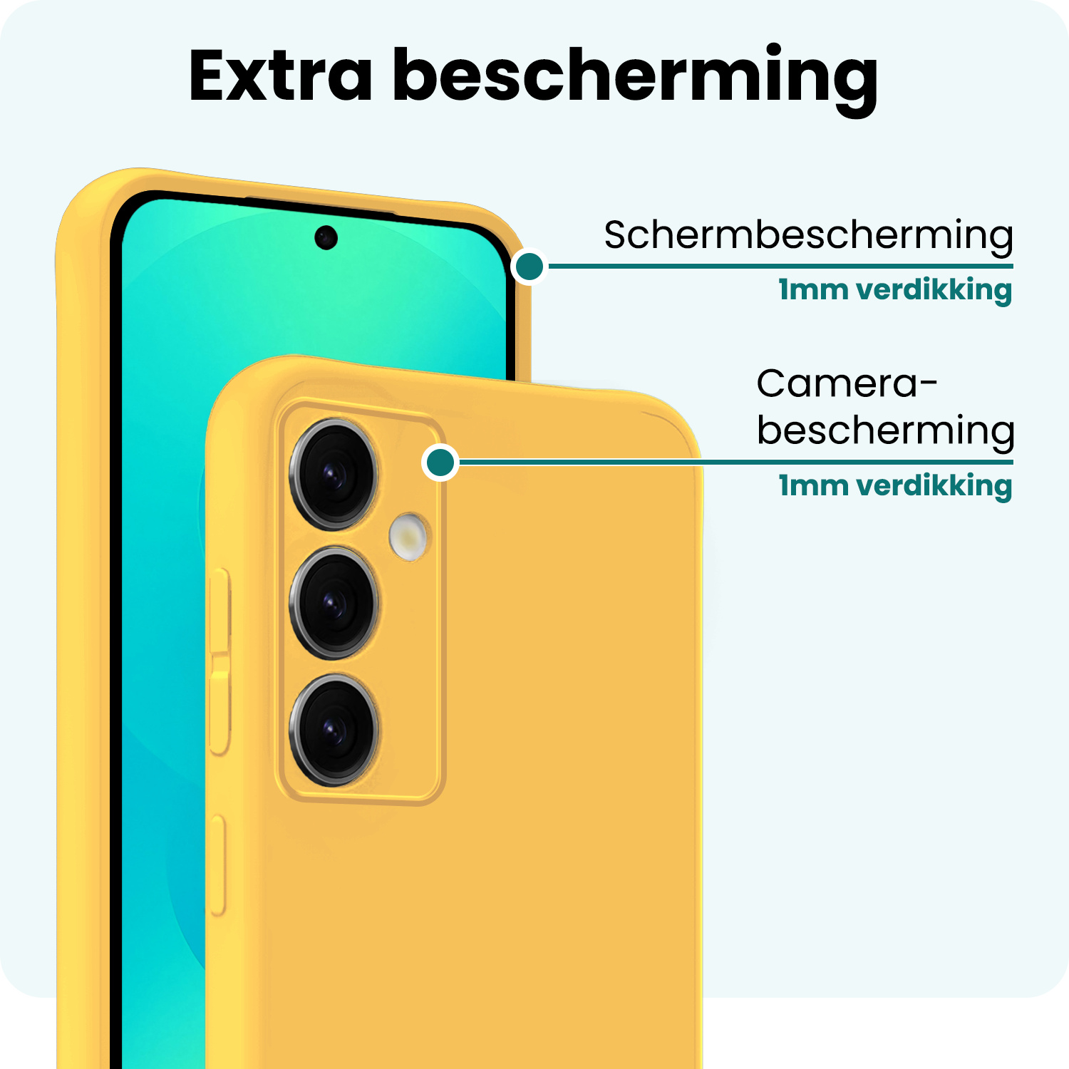 Forterra Forterra Samsung Galaxy S25 Hoesje Siliconen Met 2x Screenprotector - Geel