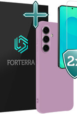 Forterra Forterra Samsung Galaxy S25 Hoesje Siliconen Met 2x Screenprotector - Lila