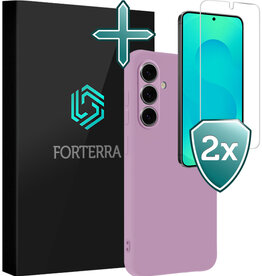 Forterra Forterra Samsung Galaxy S25 Hoesje Siliconen Met 2x Screenprotector - Lila