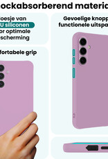 Forterra Forterra Samsung Galaxy S25 Hoesje Siliconen Met 2x Screenprotector - Lila