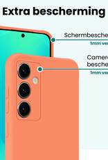 Forterra Forterra Samsung Galaxy S25 Hoesje Siliconen Met 2x Screenprotector - Perzik